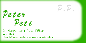 peter peti business card